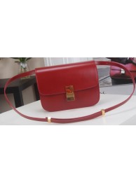 Imitation Celine Classic Box Flap Bag Calfskin Leather C3369 Red Tl5178RC38