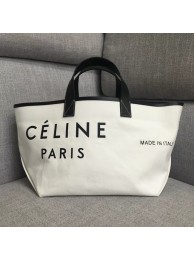 Imitation CELINE SMALL MADE IN TOTE IN TEXTIL 83181 WHITE & BLACK Tl5010EY79