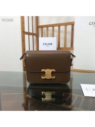 Imitation Celine TEEN TRIOMPHE BAG IN SHINY CALFSKIN MINERAL 188423 Khaki Tl4782Oz49