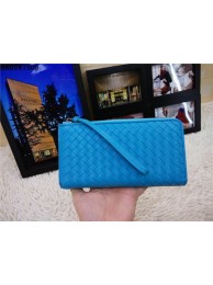 Imitation Fashion Bottega Veneta Intrecciato Nappa Zip Around Wallet BV5800 Blue Tl17254kd19