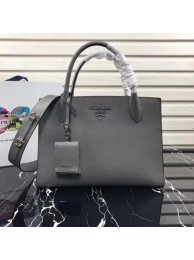 Imitation Prada Bibliotheque Handbag in Calf Leather 1BA155 Grey Tl6598Xr29