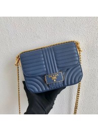 Imitation Prada Diagramme leather shoulder bag 1BD217 blue Tl6228Tm92