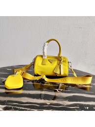Imitation Prada Re-Edition 2005 top-handle bag 1PR846 yellow Tl6159Fo38