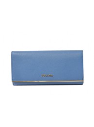 Imitation Prada Saffiano Leather Wallet 1M1132_QME Blue Tl6754lH78