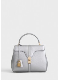 Imitation Top CELINE SMALL 16 BAG IN LAMINATED GRAINED CALFSKIN 188003 SILVER Tl4947tr16