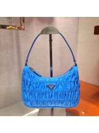 Knockoff High Quality Prada Nylon and Saffiano leather mini bag 1NE204 blue Tl6192Lg12