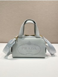 Knockoff Prada leather tote bag 1DH770 light blue Tl5717fY84