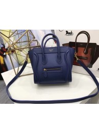 New Celine Luggage Nano Tote Bag Original Leather CC3560 Blue Tl5157Uf80