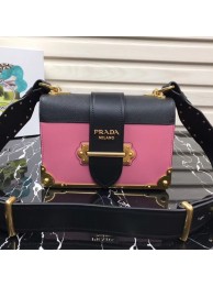 Prada Cahier leather bag 1BD045 rose&black Tl6521ea89