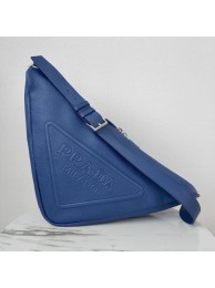 Prada Deer skin Leather Triangle shoulder bag 2VD012 blue Tl5790lU52