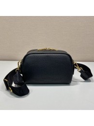 Prada Leather bag with shoulder strap 1DH781 black Tl5712wn15