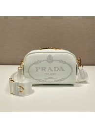 Prada Leather bag with shoulder strap 1DH781 white Tl5714Gh26