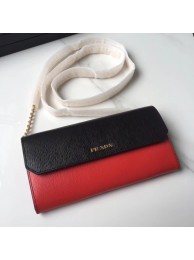 Prada leather mini-bag 1DH002 red&black Tl6689Oj66
