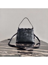 Prada Leather Prada Tress Handbag 1BA290 black Tl6025KX51