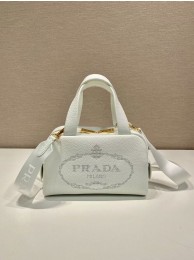 Prada leather tote bag 1DH770 white Tl5718fc78