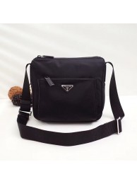 Prada Nylon and leather shoulder bag BT0909 black Tl6502nE34