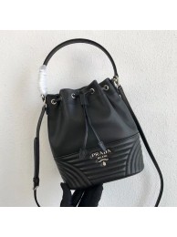Prada Original Calfskin Leather Bucket Bag 1BH038 Black Tl6333Nw52