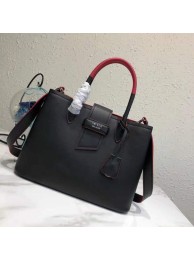 Prada Original leather Bag P13582 Black & Red Tl5896JD63