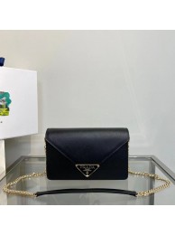 Prada Saffiano leather Identity shoulder bag 1BM318 black Tl5849Kf26