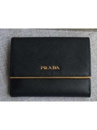 Prada Saffiano Leather Wallet 1MH523 Black Tl6716TP23