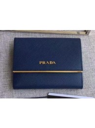 Prada Saffiano Leather Wallet 1MH523 Royal Tl6718sY95