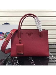 Replica Prada Bibliotheque Handbag in Calf Leather 1BA155 Red Tl6599iF91