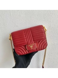Replica Prada Diagramme leather shoulder bag 1BD217 red Tl6230VA65