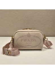 Replica Prada Leather bag with shoulder strap 1DH781 light pink Tl5711Sf59