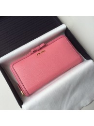 Replica Prada Leather Large Zippy Wallets 1ML506 pink Wallets Tl6683zR45