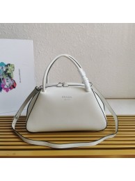 Replica Prada leather Supernova handbag 1BD665 white Tl5736Kg43