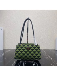 Top Prada Small embroidered fabric Symbole bag 1BA368 green Tl5697lE56